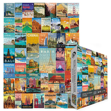 Vintage World Travel Poster Punteggio PUALLE 1000 pezzi